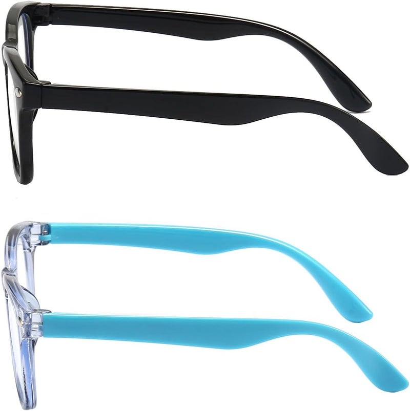 FANNYGO Store 2 Pack kids Blue Light Blocking Glasses For Girls And Boys Computer Blue Light Blocking Glasses For Age 3-11 (Black + Light blue) - Image 4